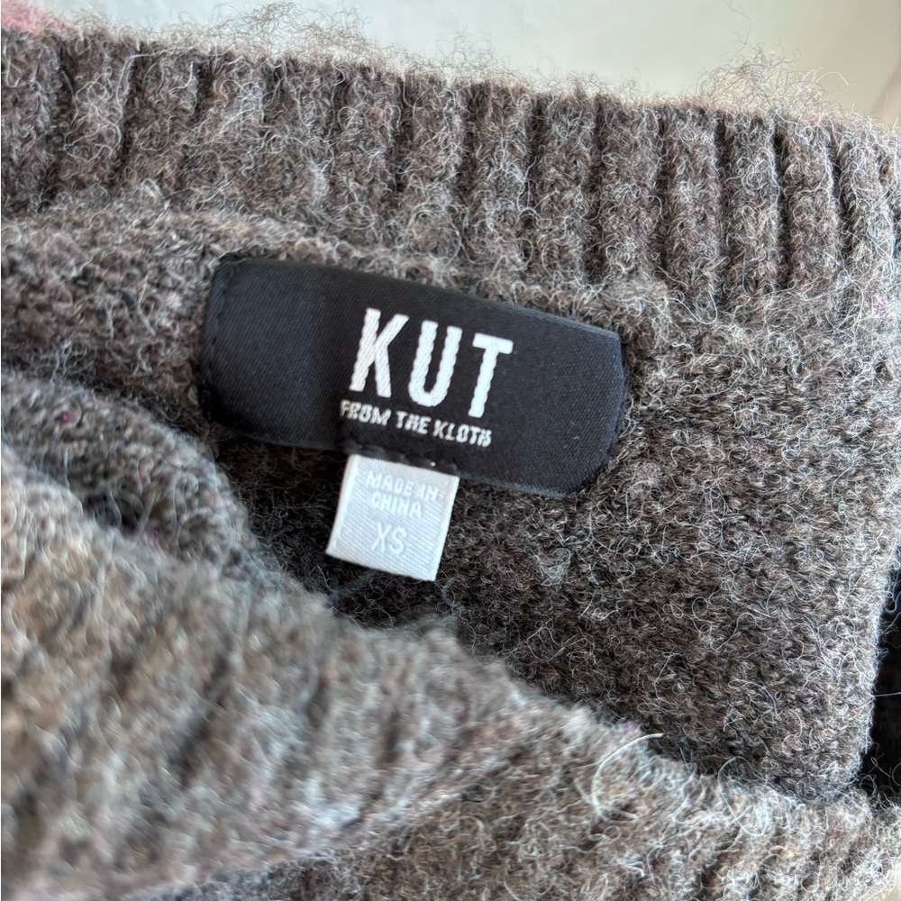 Kut From The Kloth Elvira Stripe Relaxed Knit Sweater Brown‎ Pink XS - Picture 8 of 8